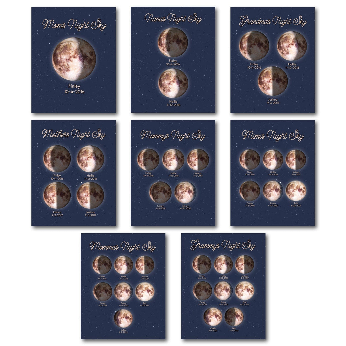 Personal-Prints art Mom and Children Night Sky