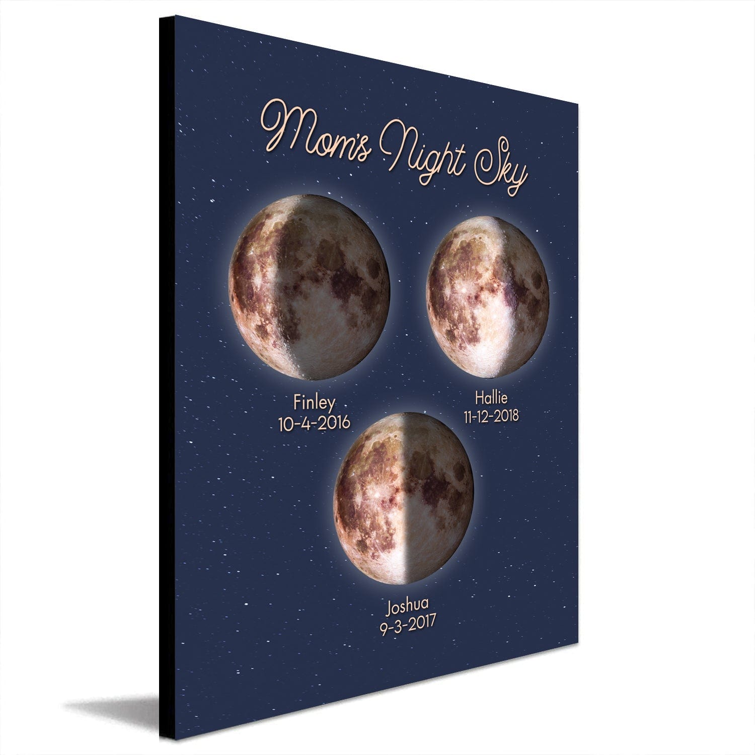 Personal-Prints art 11"x14" Block Mount Mom and Children Night Sky