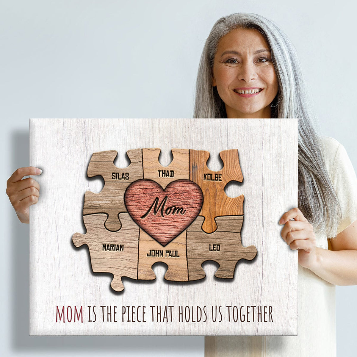 Personal-Prints art Mom &amp; Children Heart Puzzle Print