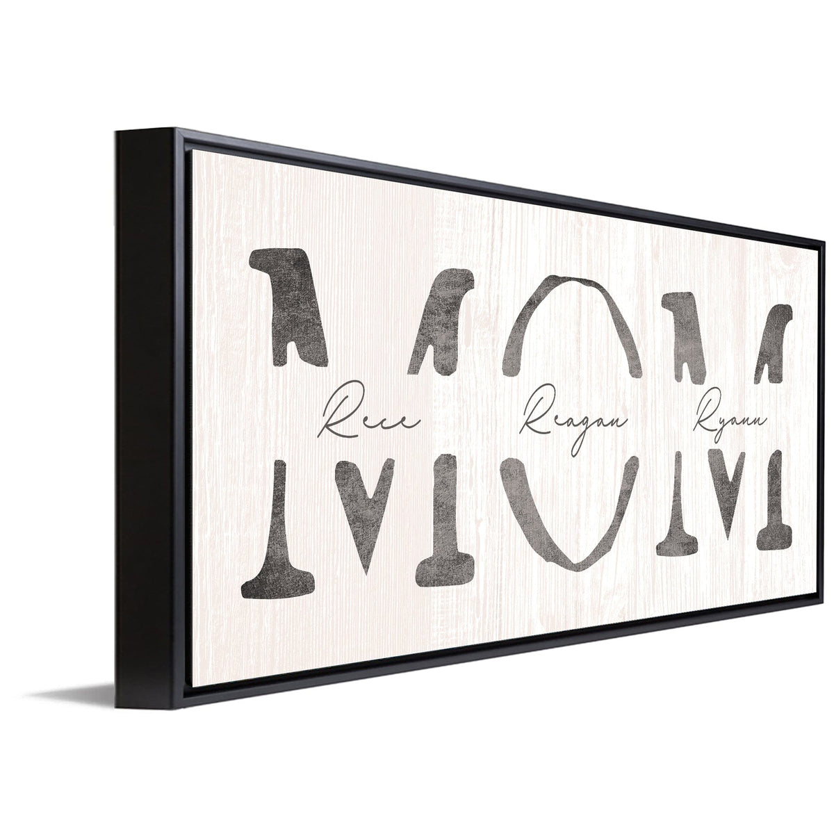 Personal-Prints art 16&quot;x32&quot; Float Framed Canvas Mom &amp; Children Personalized Sign