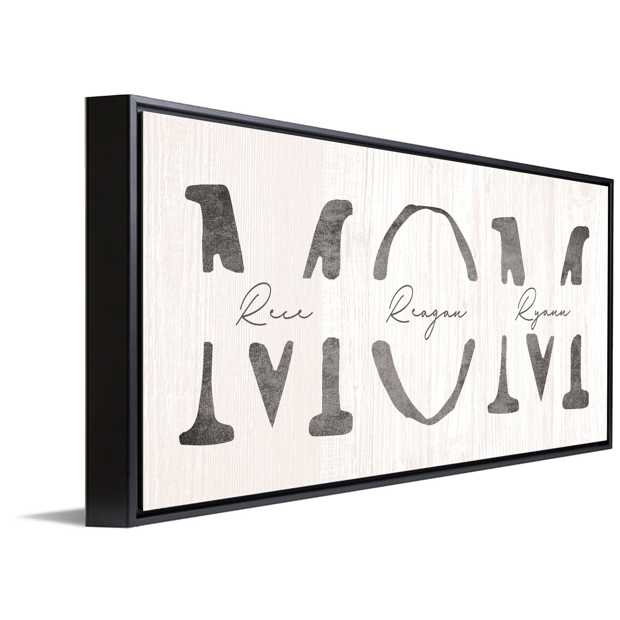 Personal-Prints art 16"x32" Float Framed Canvas Mom & Children Personalized Sign