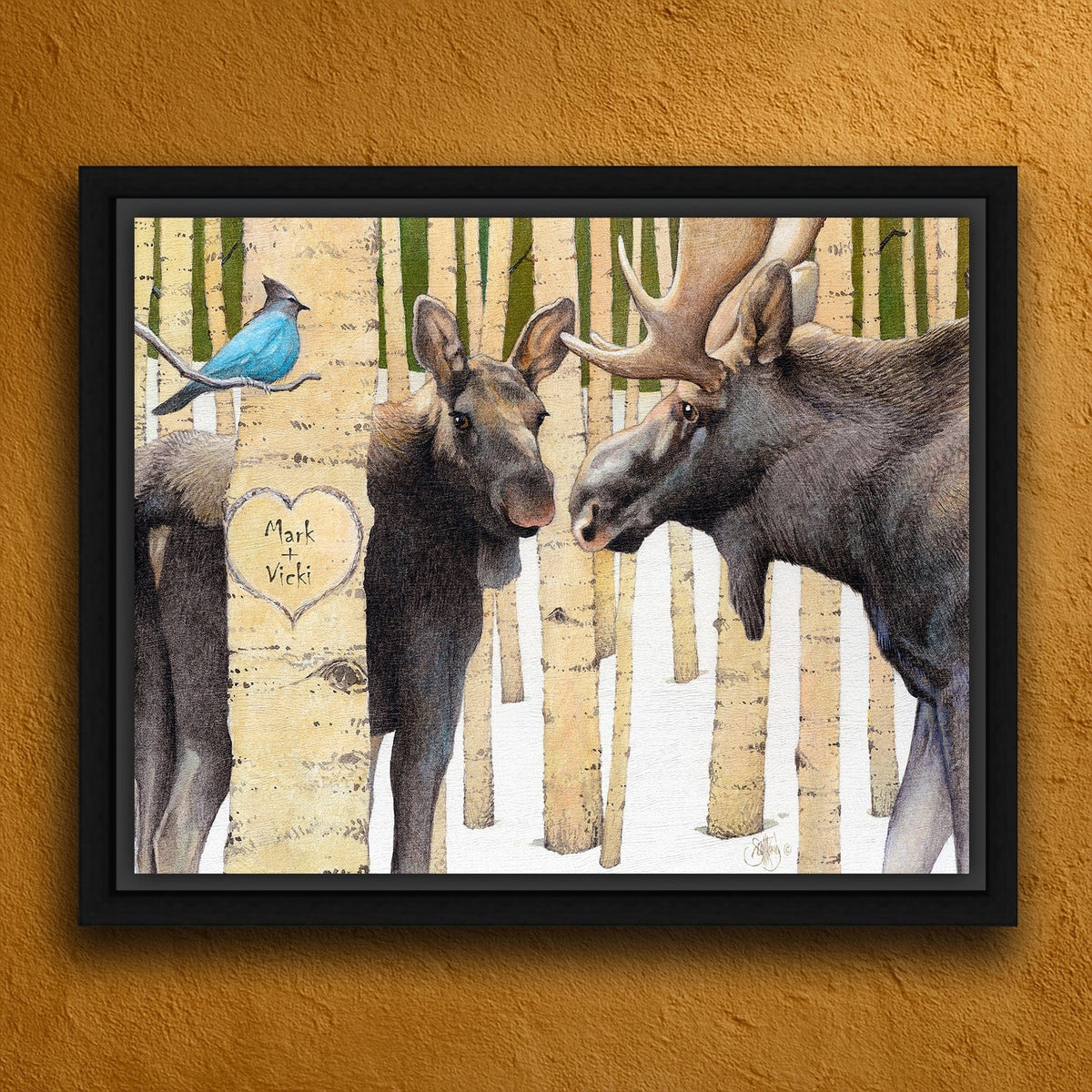 Personal-Prints art 20&quot;x24&quot; Float Framed Canvas Moose Tracks