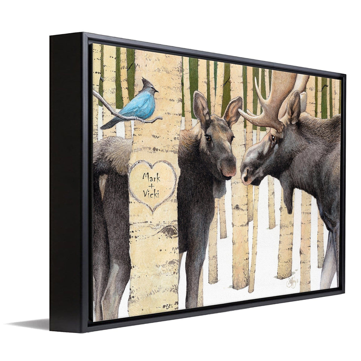Personal-Prints art 12&quot;x16&quot; Float Framed Canvas Moose Tracks