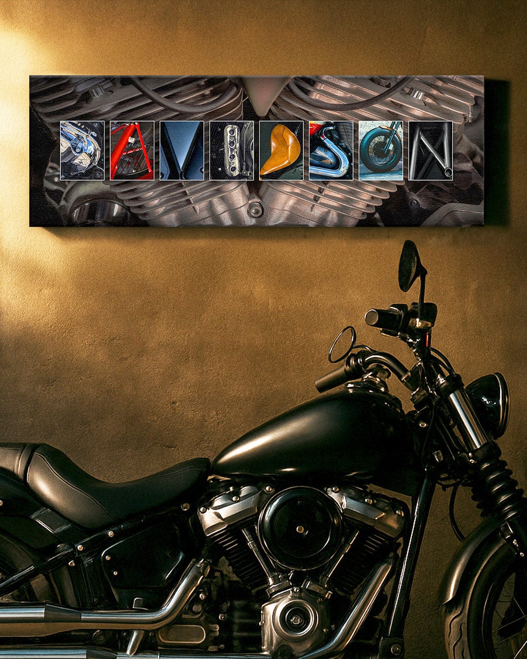 Personal-Prints art Motorcycle Letters Name Print