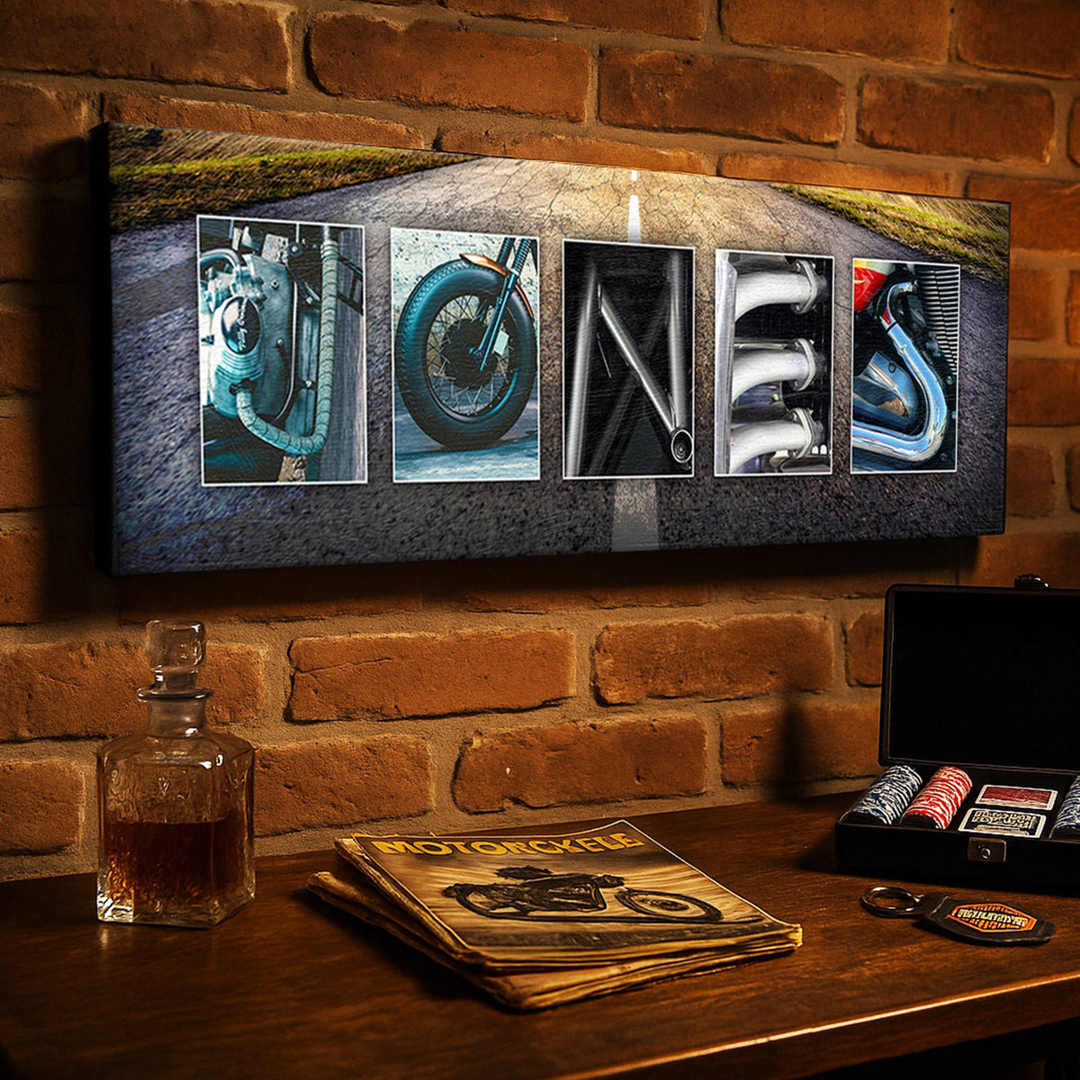 Personal-Prints art Motorcycle Letters Name Print