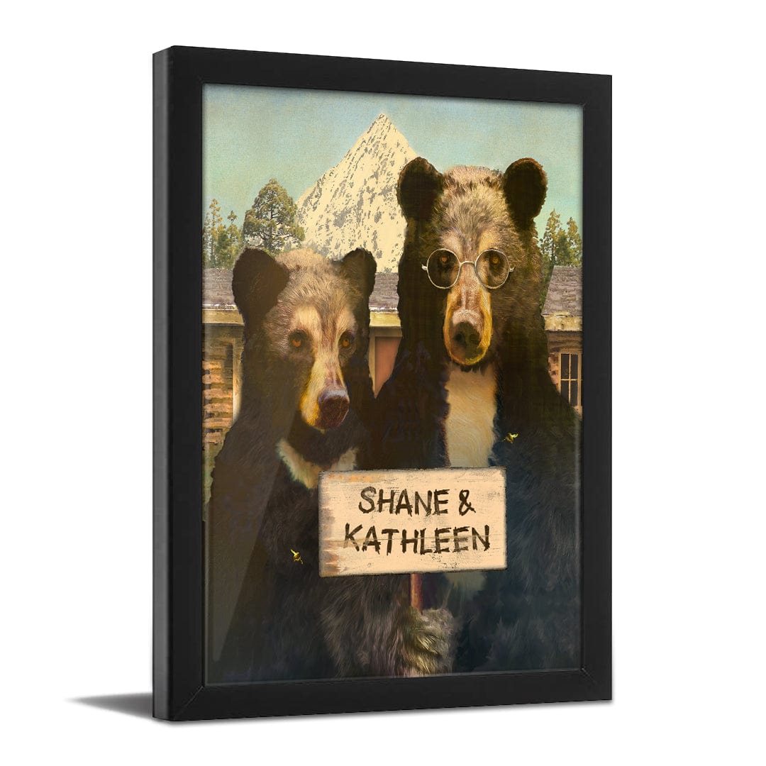 Personal-Prints art 11"x14" Framed Paper Print Mountain Gothic Black Bears
