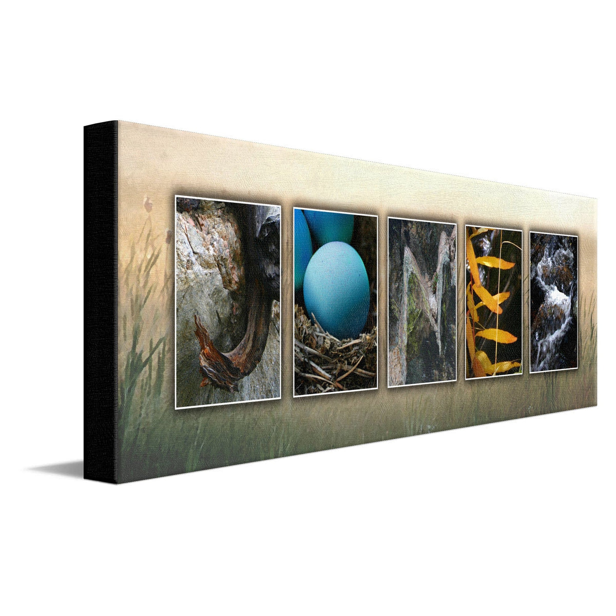 Personal-Prints art 10&quot;x30&quot; Stretched Canvas Nature Wilderness Name Art