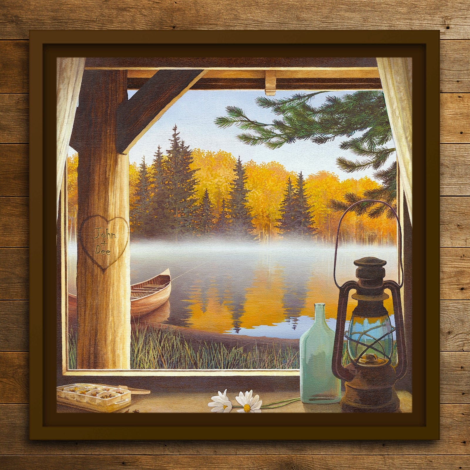 Personal-Prints art 24"x24" Float Framed Canvas Our Cabin Getaway