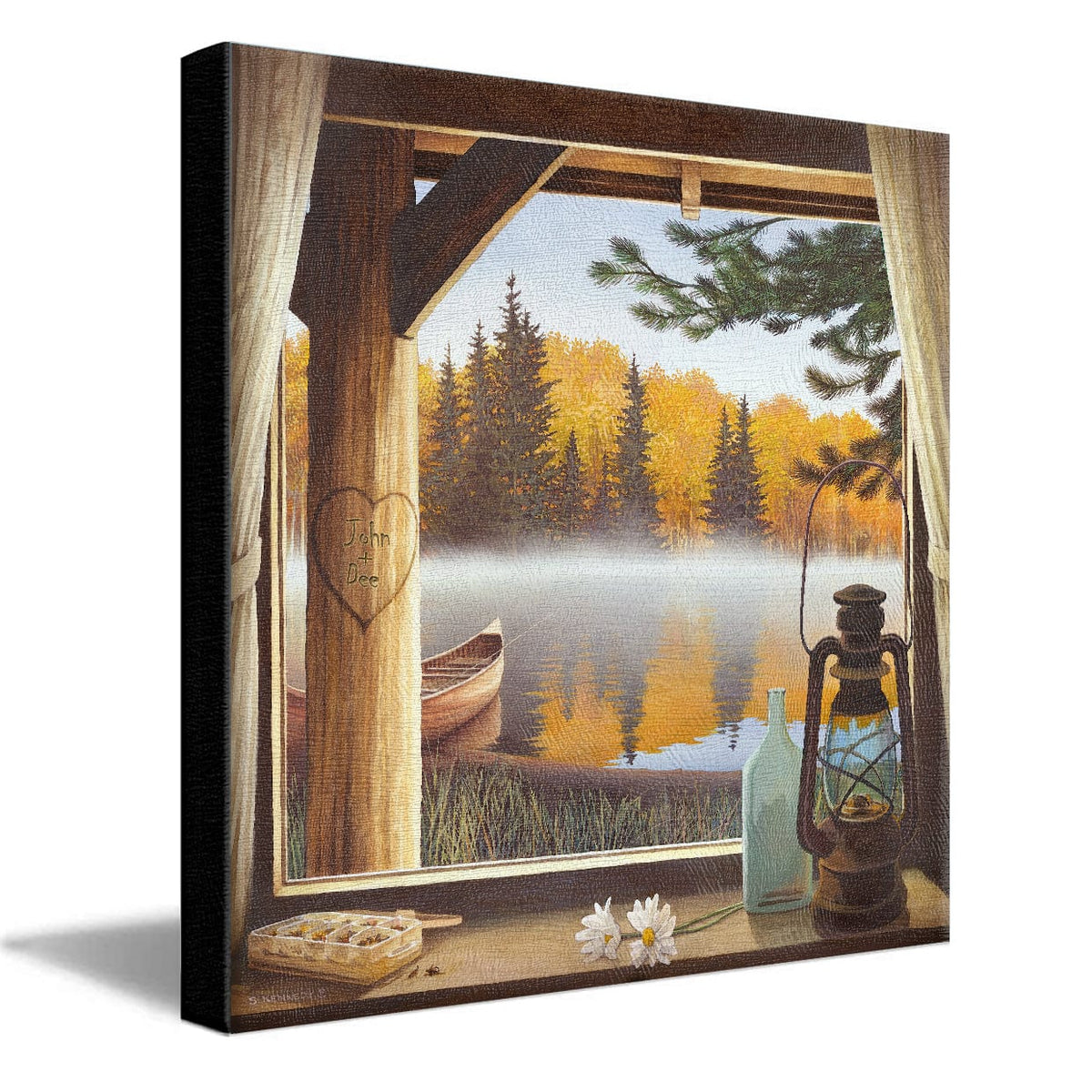 Personal-Prints art 16&quot;x16&quot; Stretched Canvas Our Cabin Getaway