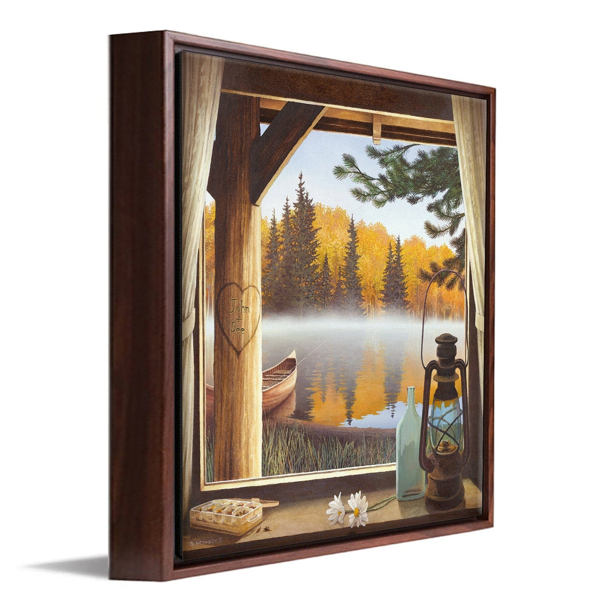 Personal-Prints art 14&quot;x14&quot; Float Framed Canvas Our Cabin Getaway