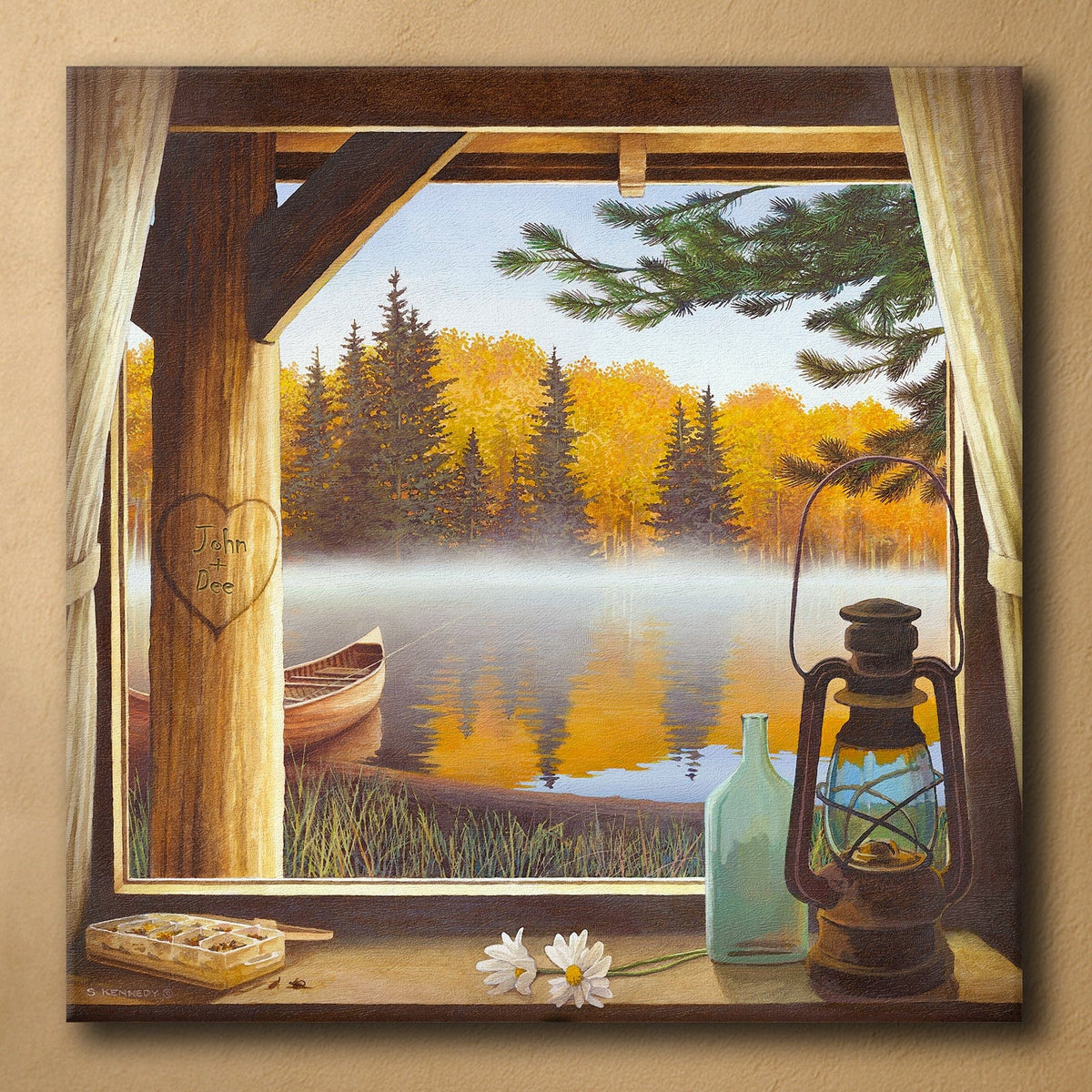 Personal-Prints art 32&quot;x32&quot; Stretched Canvas Our Cabin Getaway