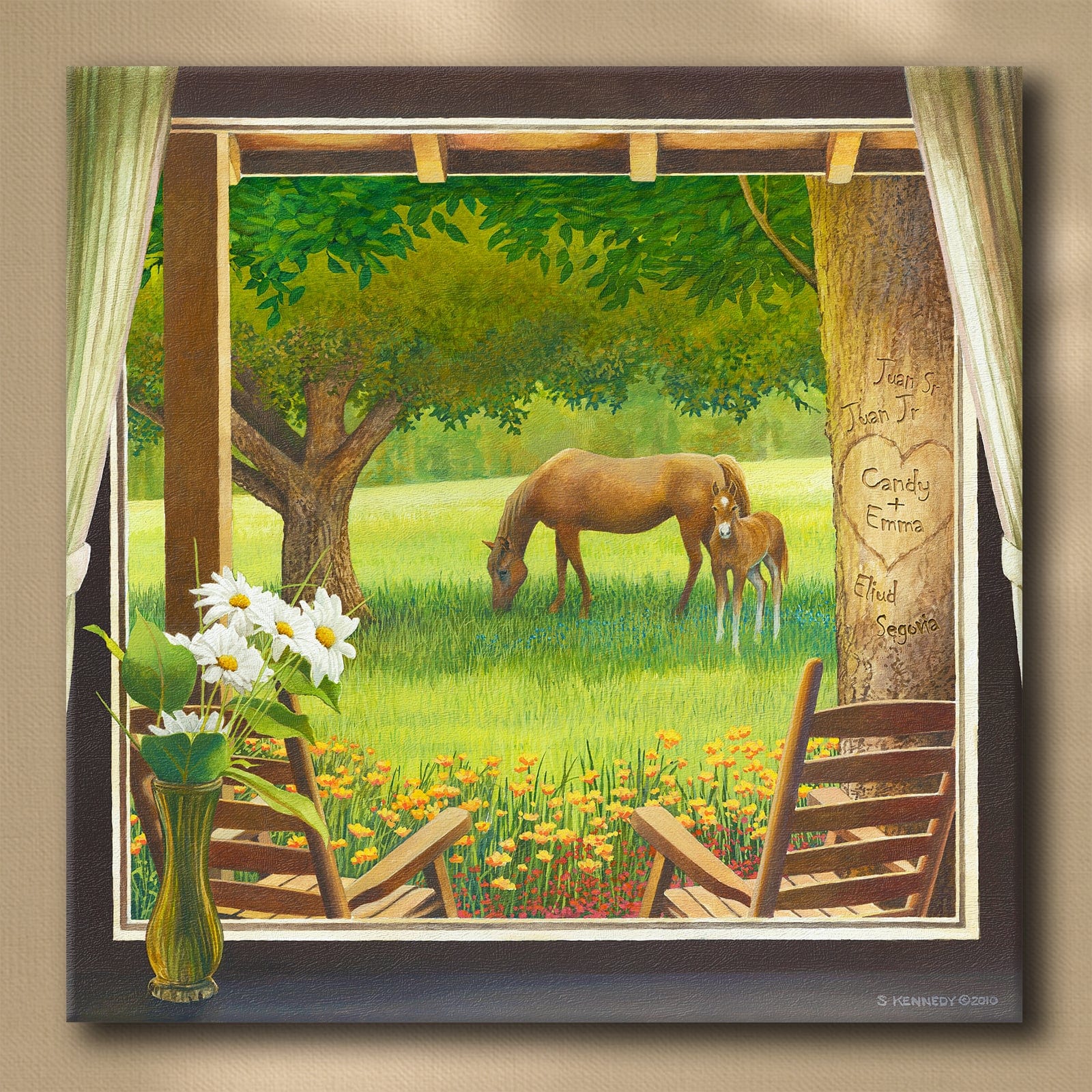 Personal-Prints art 32"x32" Stretched Canvas Our Country Getaway