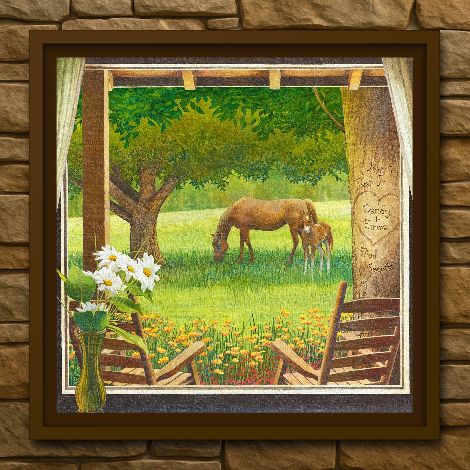 Personal-Prints art 24"x24" Float Framed Canvas Our Country Getaway