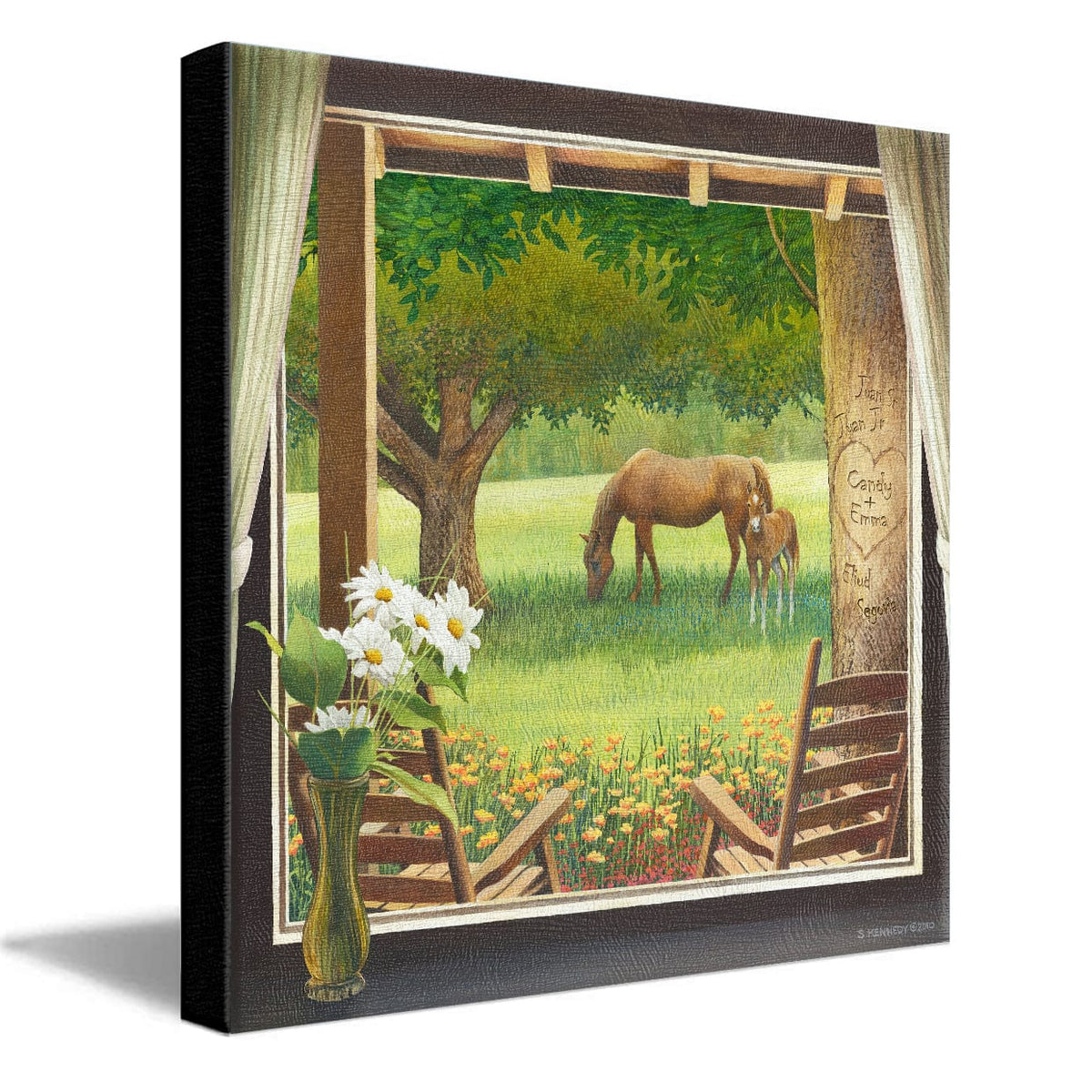 Personal-Prints art 16&quot;x16&quot; Stretched Canvas Our Country Getaway