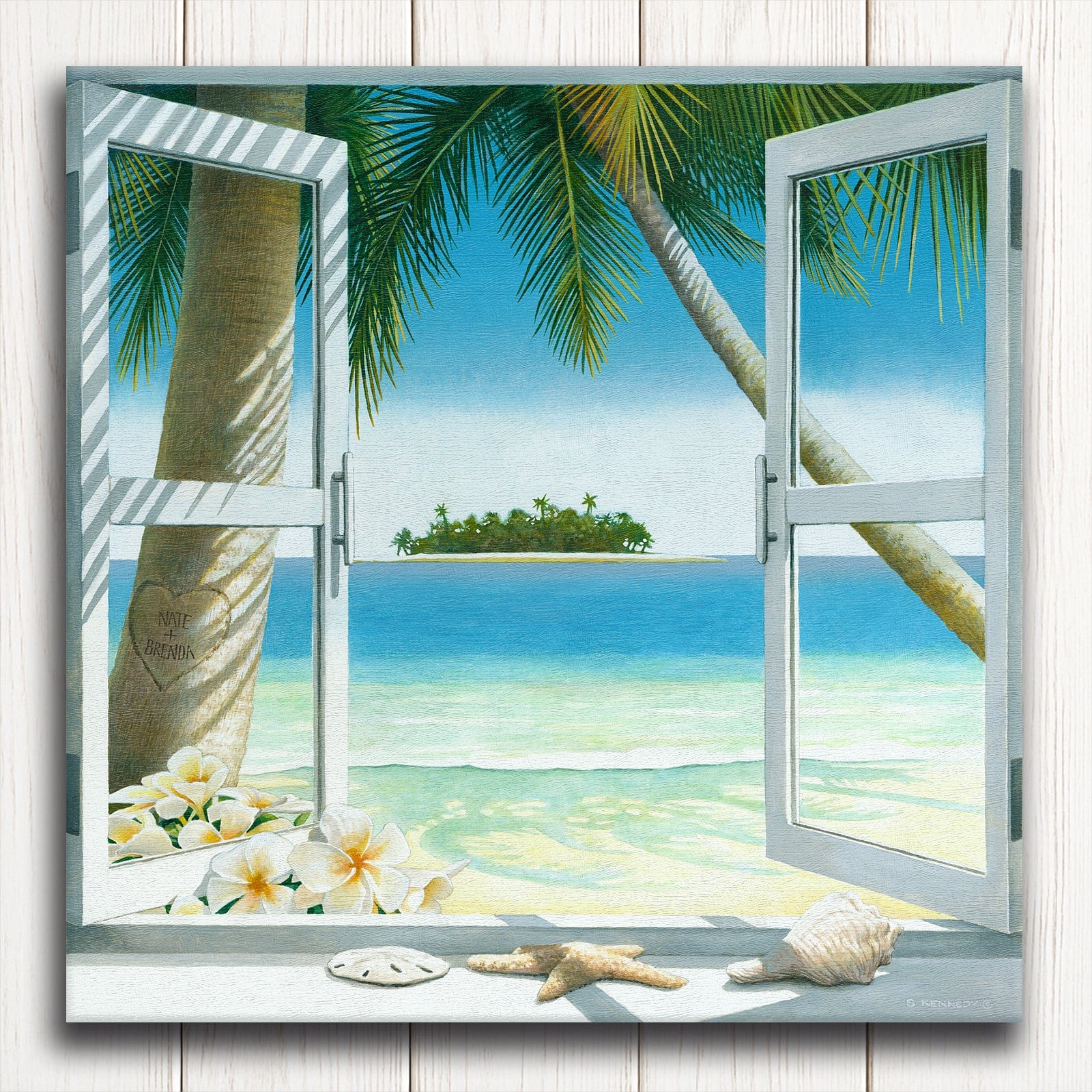 Personal-Prints art 32"x32" Stretched Canvas Our Island Getaway