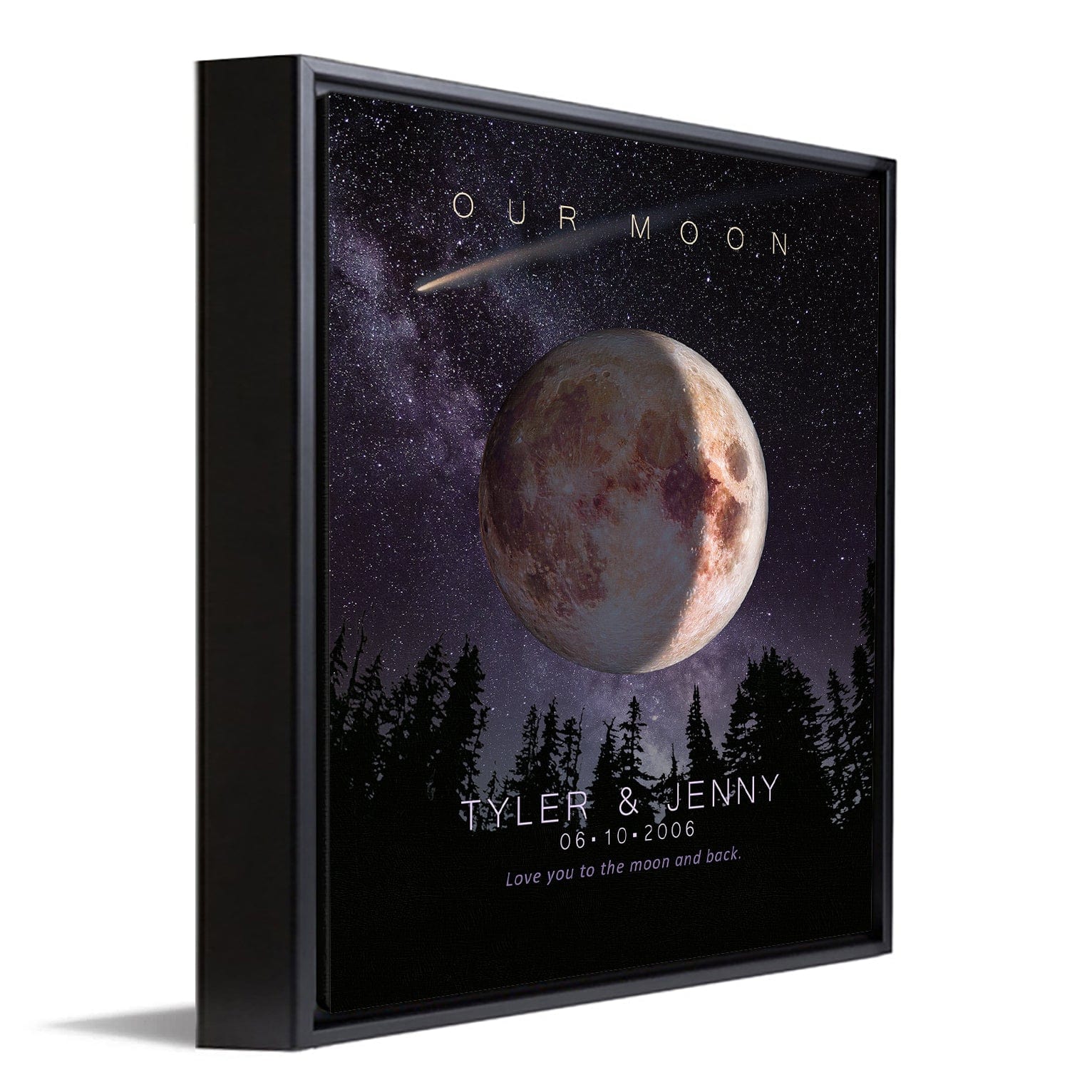 Personal-Prints art 12"x16" Float Framed Canvas Our Moon - Personalized Gift