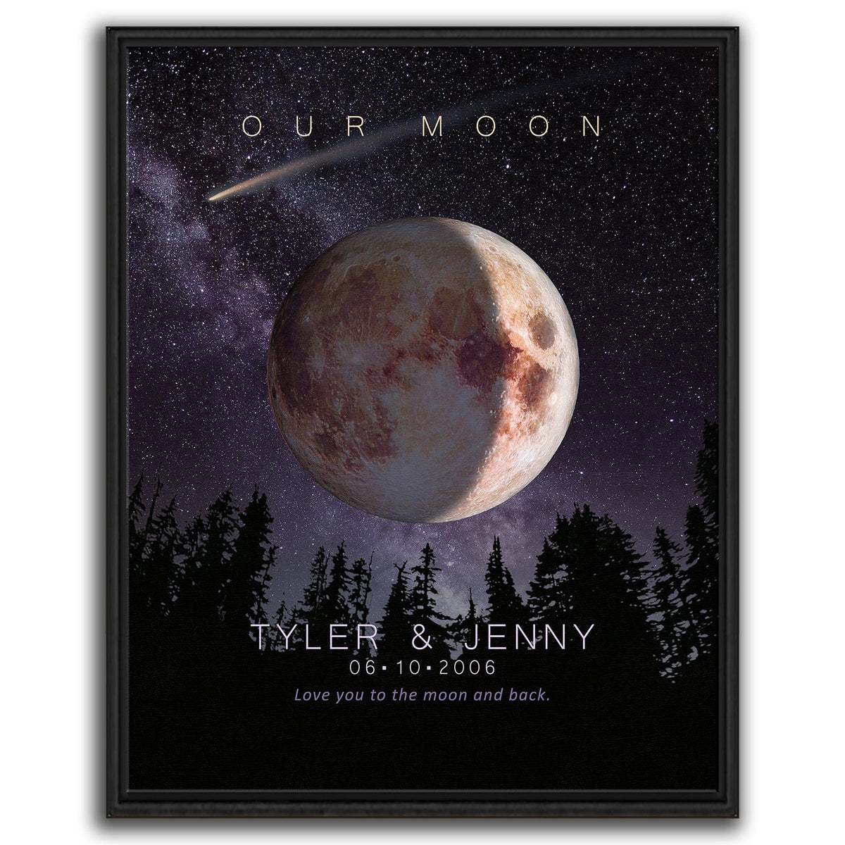 Personal-Prints art 20&quot;x24&quot; Float Framed Canvas Our Moon - Personalized Gift