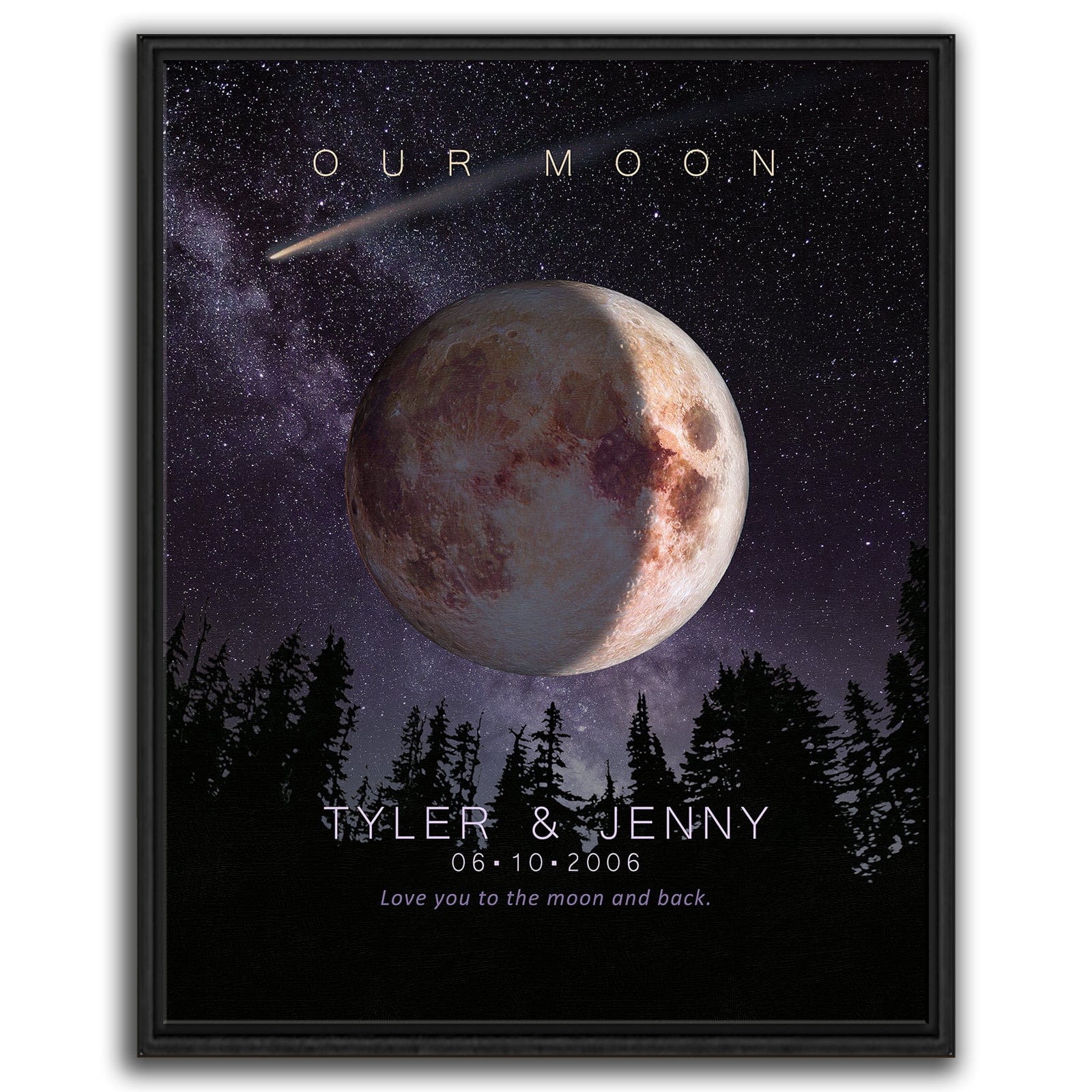 Personal-Prints art 20"x24" Float Framed Canvas Our Moon - Personalized Gift