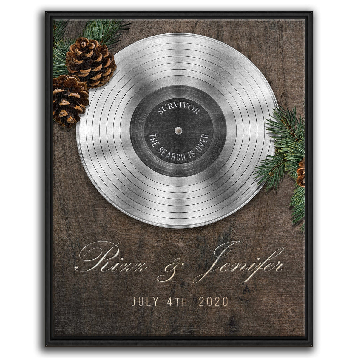 Personal-Prints art 20&quot;x24&quot; Float Framed Canvas Our Song (Platinum Vinyl)