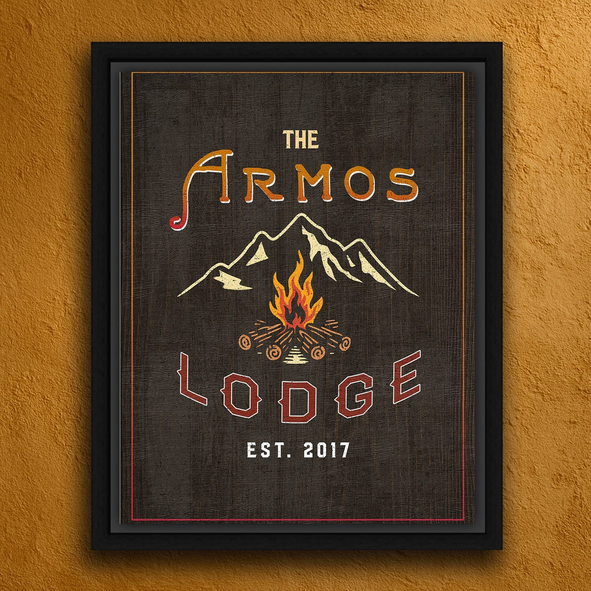 Personal-Prints art 20&quot;x24&quot; Float Framed Canvas Personalized Lodge Sign