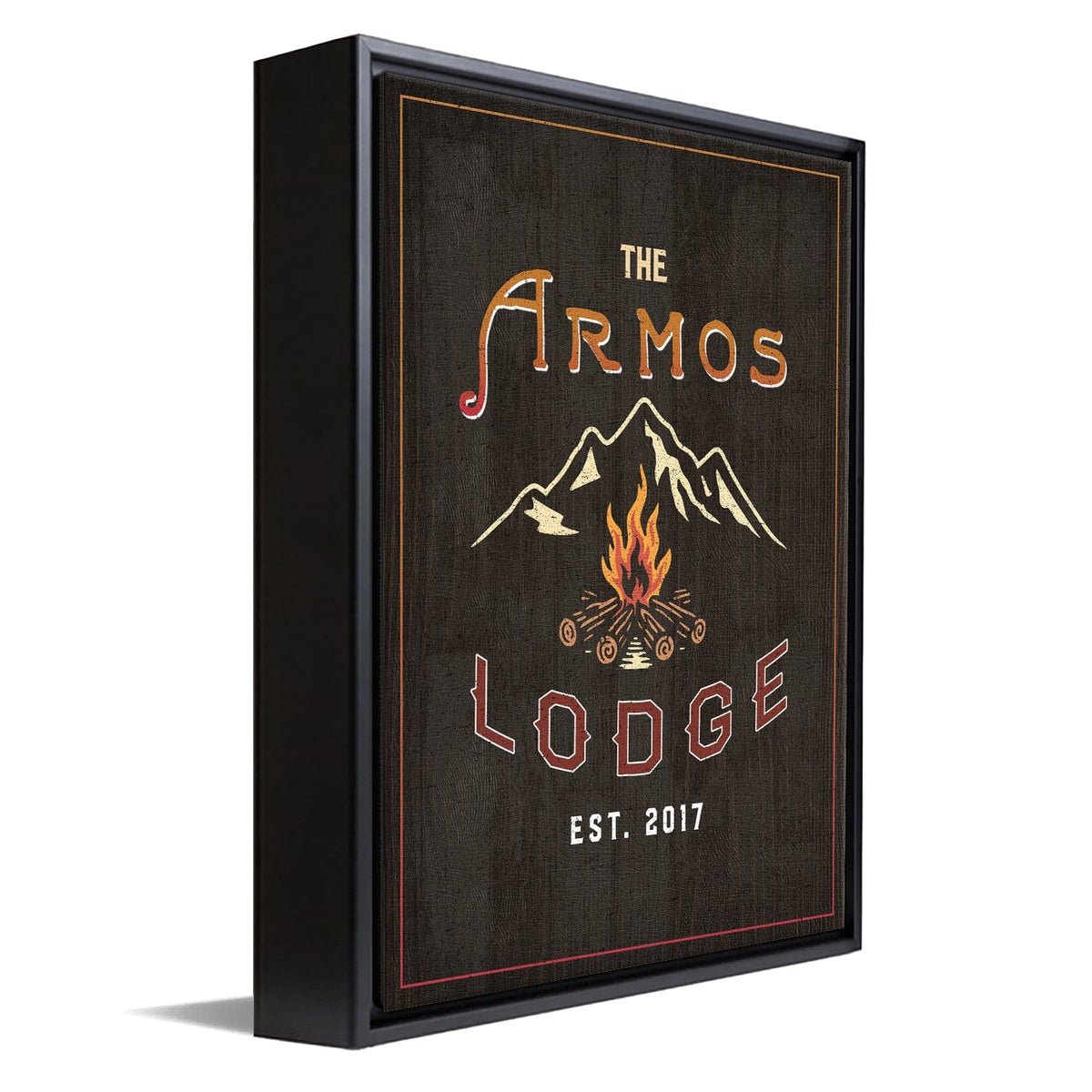 Personal-Prints art 12&quot;x16&quot; Float Framed Canvas Personalized Lodge Sign