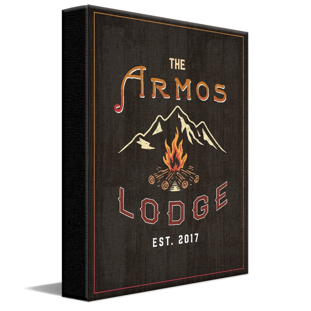 Personal-Prints art 11&quot;x14&quot; Stretched Canvas Personalized Lodge Sign