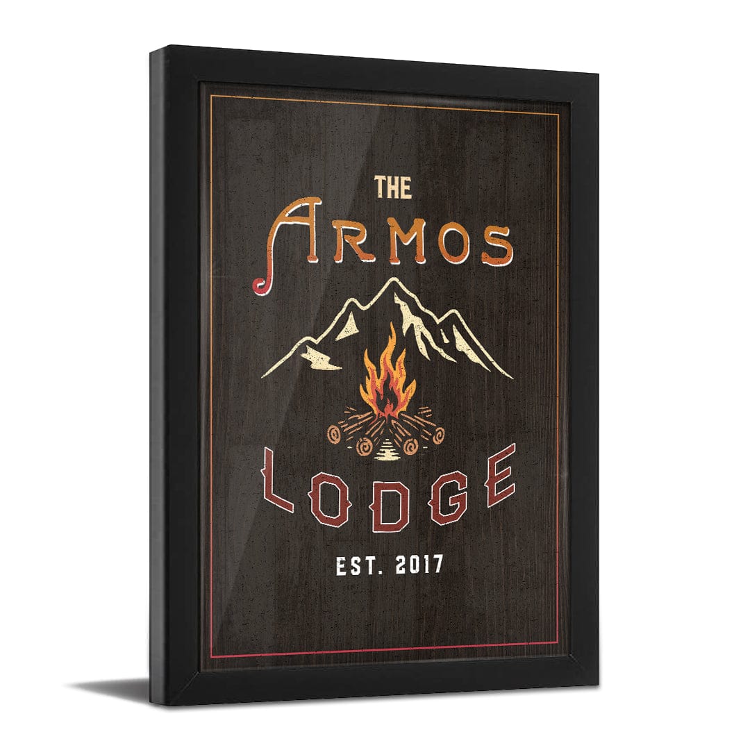 Personal-Prints art 11&quot;x14&quot; Framed Paper Print Personalized Lodge Sign