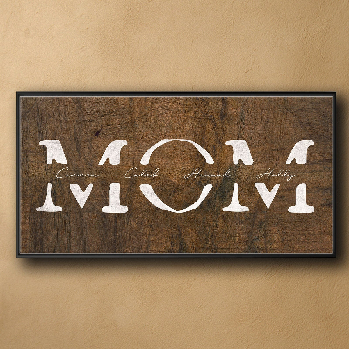 Personal-Prints art 16&quot;x32&quot; Float Framed Canvas Personalized Rustic Mom Sign