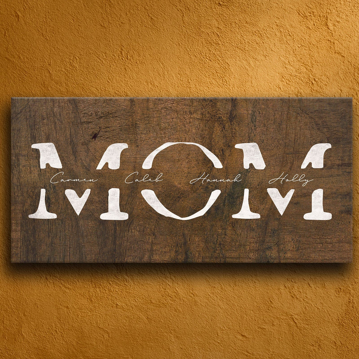 Personal-Prints art 16&quot;x32&quot; Stretched Canvas Personalized Rustic Mom Sign