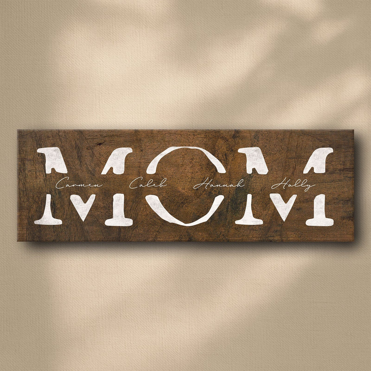Personal-Prints art 10&quot;x30&quot; Stretched Canvas Personalized Rustic Mom Sign