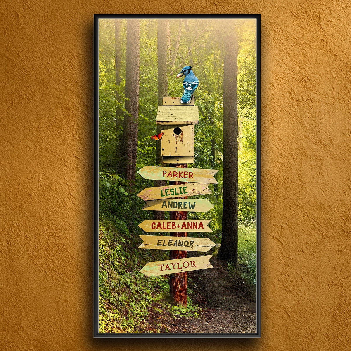 Personal-Prints art 16&quot;x32&quot; Float Framed Canvas Personalized Sign on a Forest Path