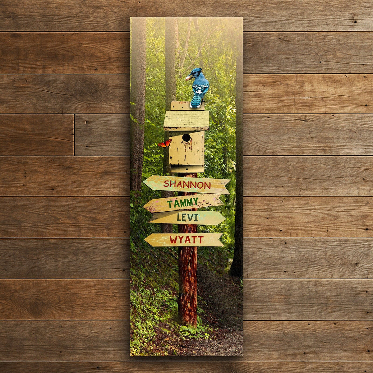 Personal-Prints art 10&quot;x30&quot; Stretched Canvas Personalized Sign on a Forest Path