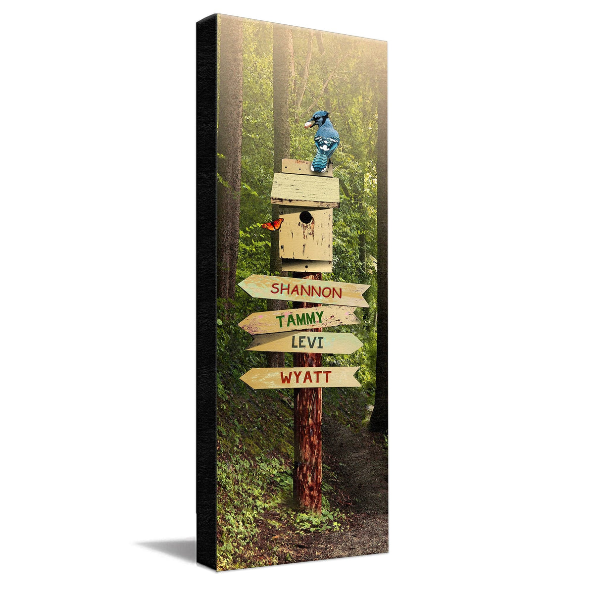 Personal-Prints art 6&quot;x18&quot; Stretched Canvas Personalized Sign on a Forest Path
