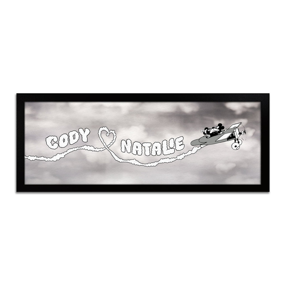 Personal-Prints art 13.5&quot;x32.5&quot; Canvas Plane Crazy Personalized Mickey Mouse Art