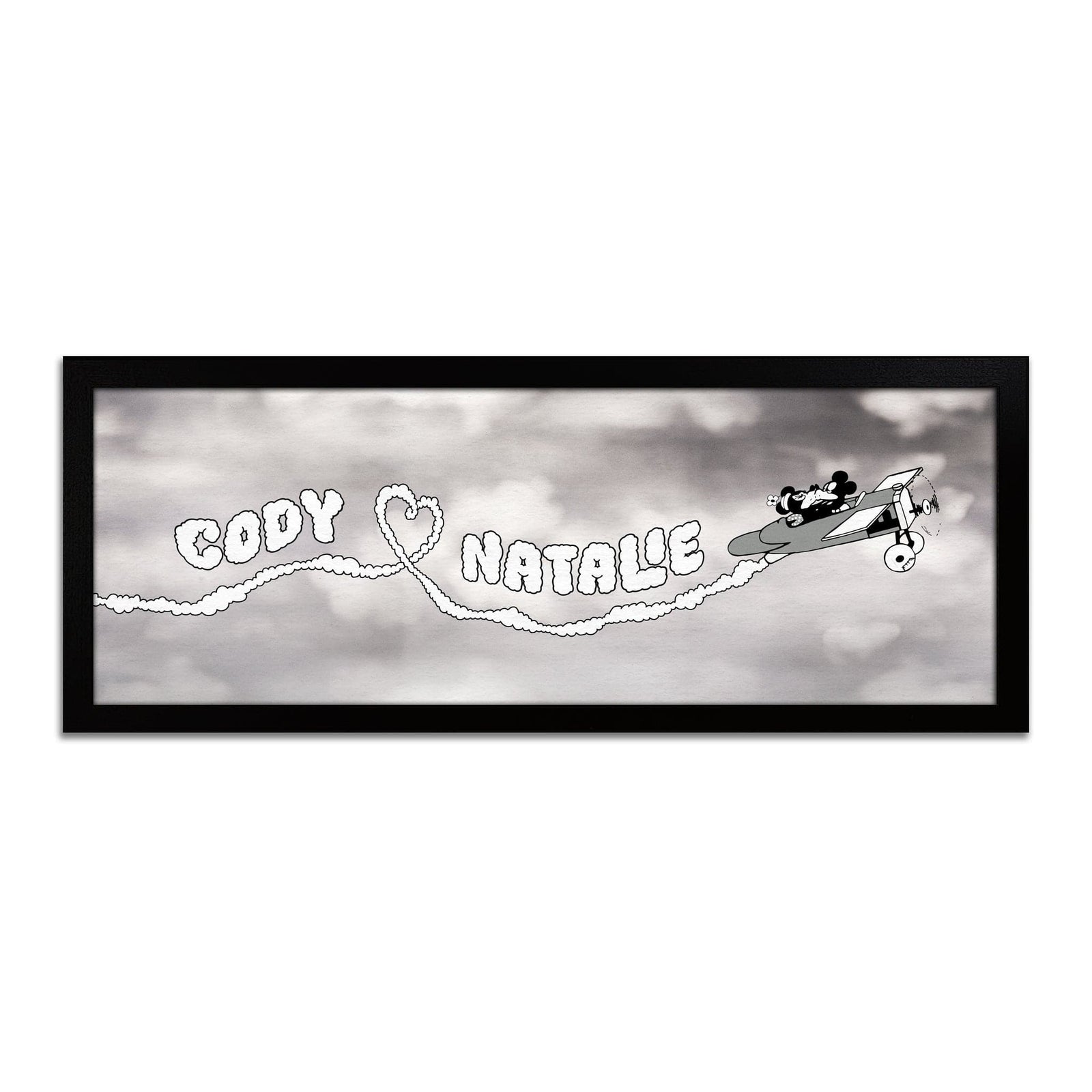 Personal-Prints art 13.5"x32.5" Canvas Plane Crazy Personalized Mickey Mouse Art