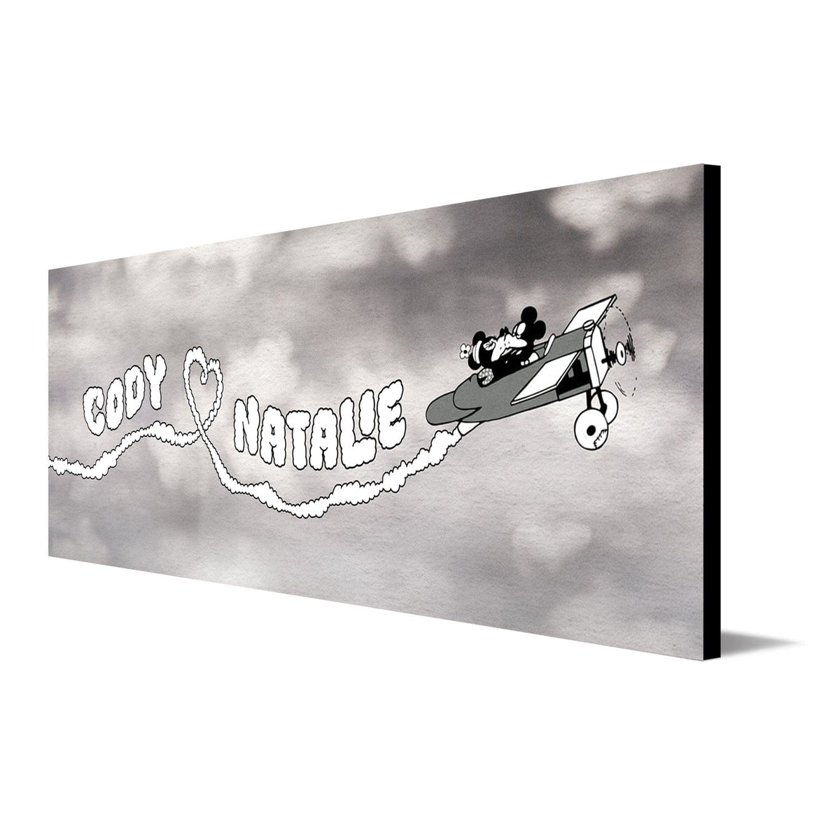 Personal-Prints art 6.5&quot;x18&quot; Block Mount Plane Crazy Personalized Mickey Mouse Art