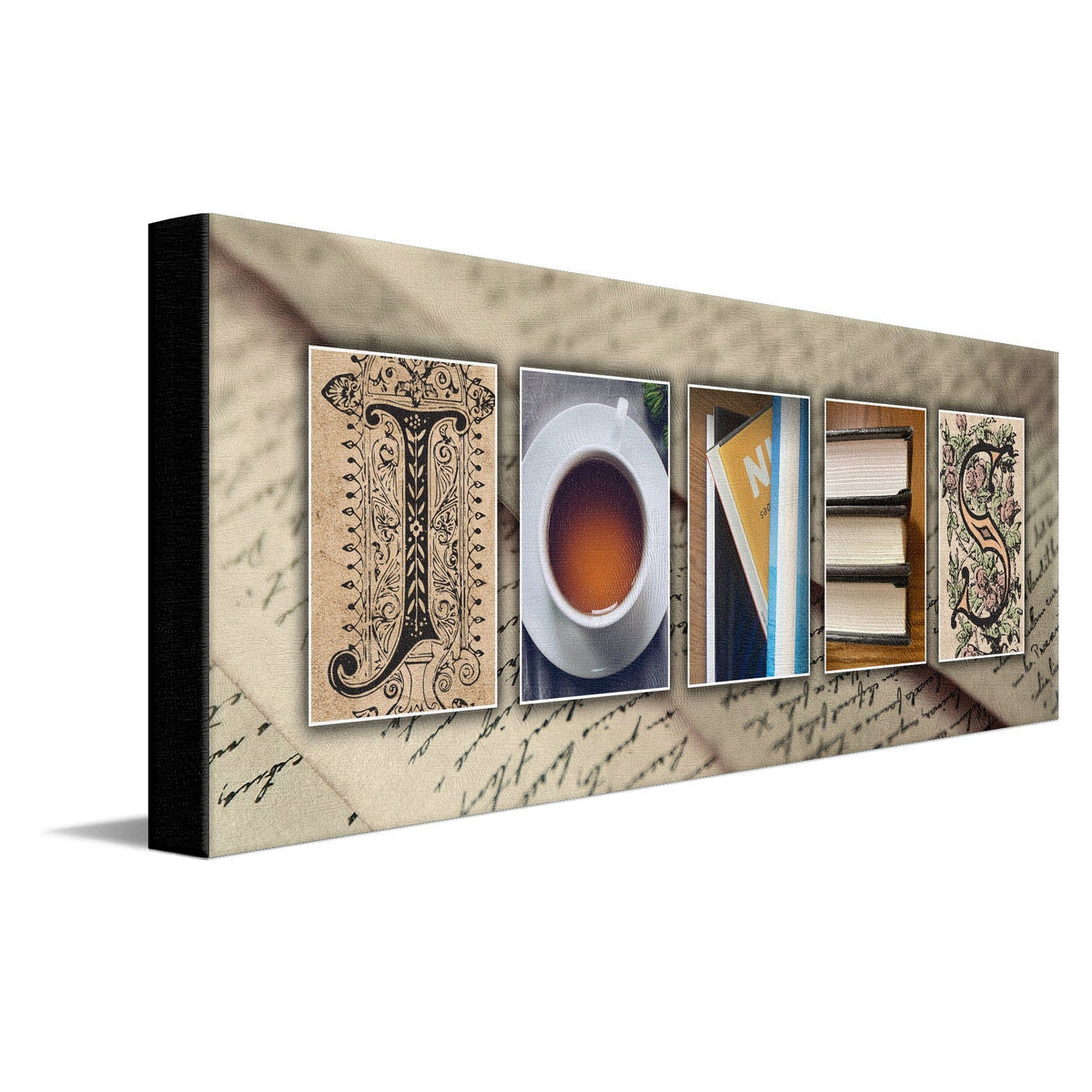 Personal-Prints art 10&quot;x30&quot; Stretched Canvas Reading Name Art