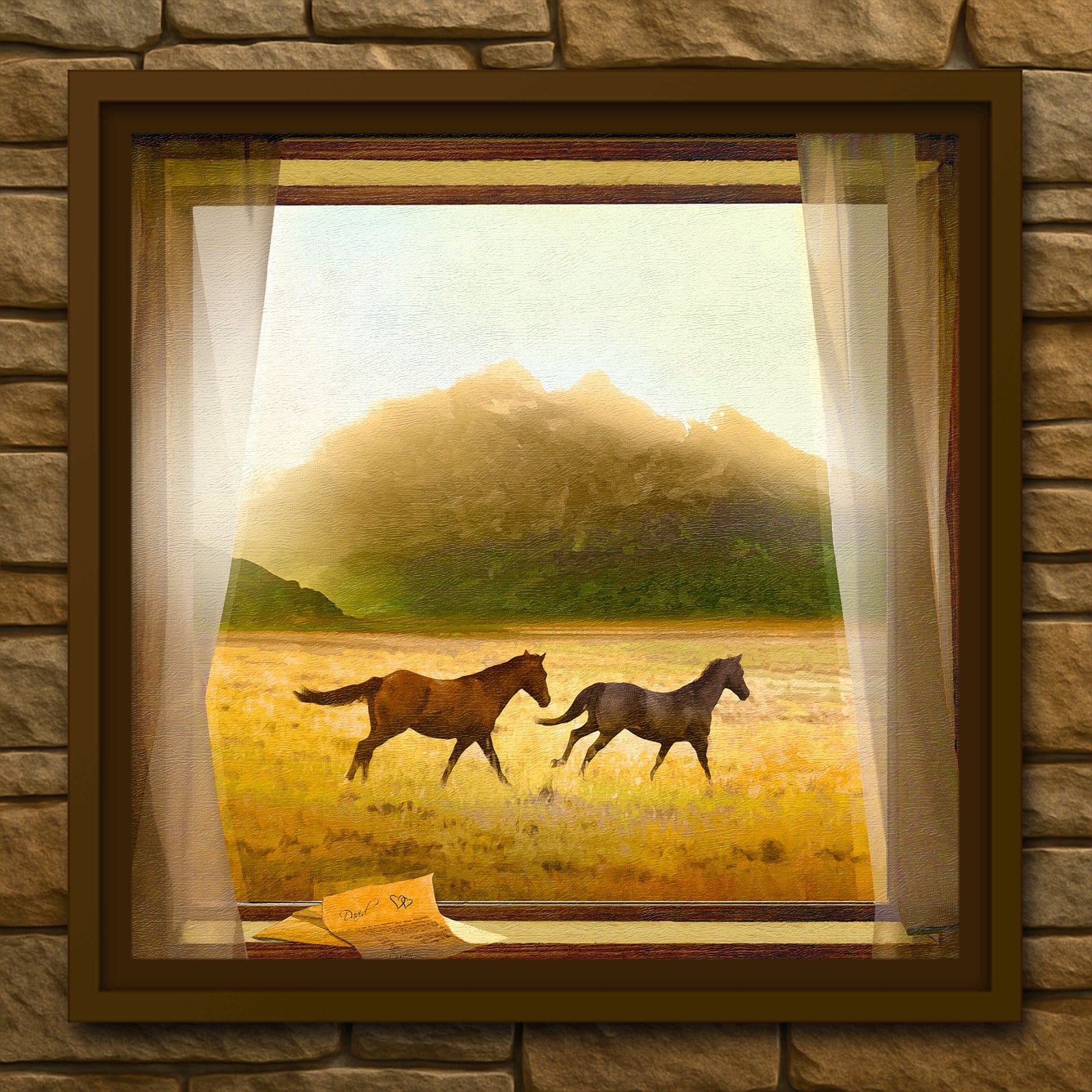 Personal-Prints art 24"x24" Float Framed Canvas Running Free