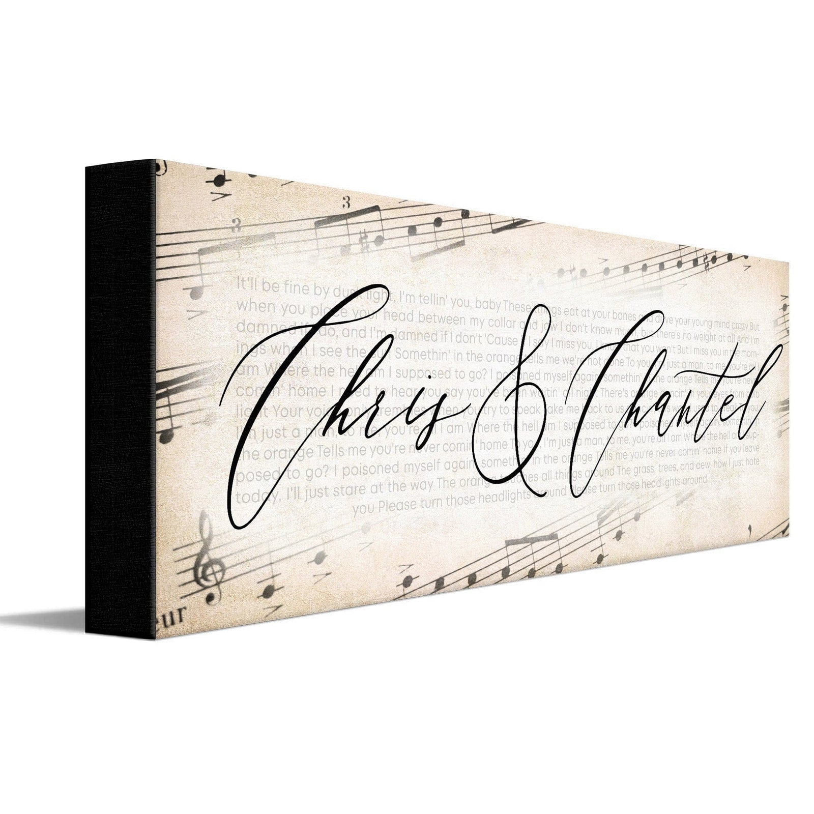 Personal-Prints art 6"x18" Stretched Canvas Song Lyrics Personalized Gift