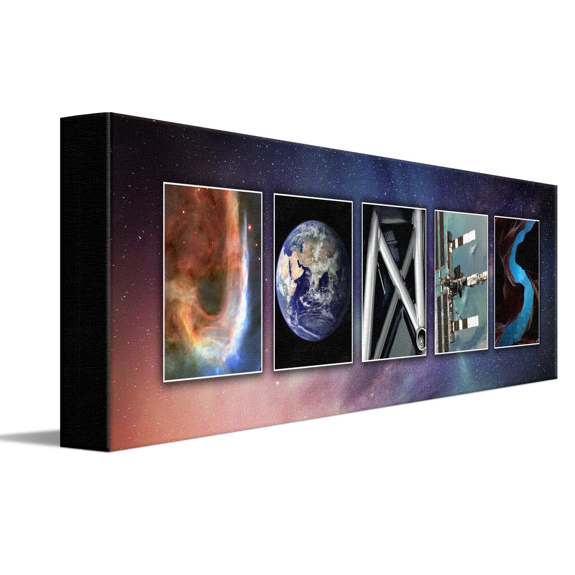 Personal-Prints art 6"x18" Stretched Canvas Space Letters Name Print