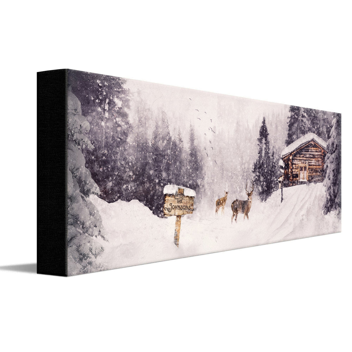 Personal-Prints art 6&quot;x18&quot; Stretched Canvas Stopping By Woods