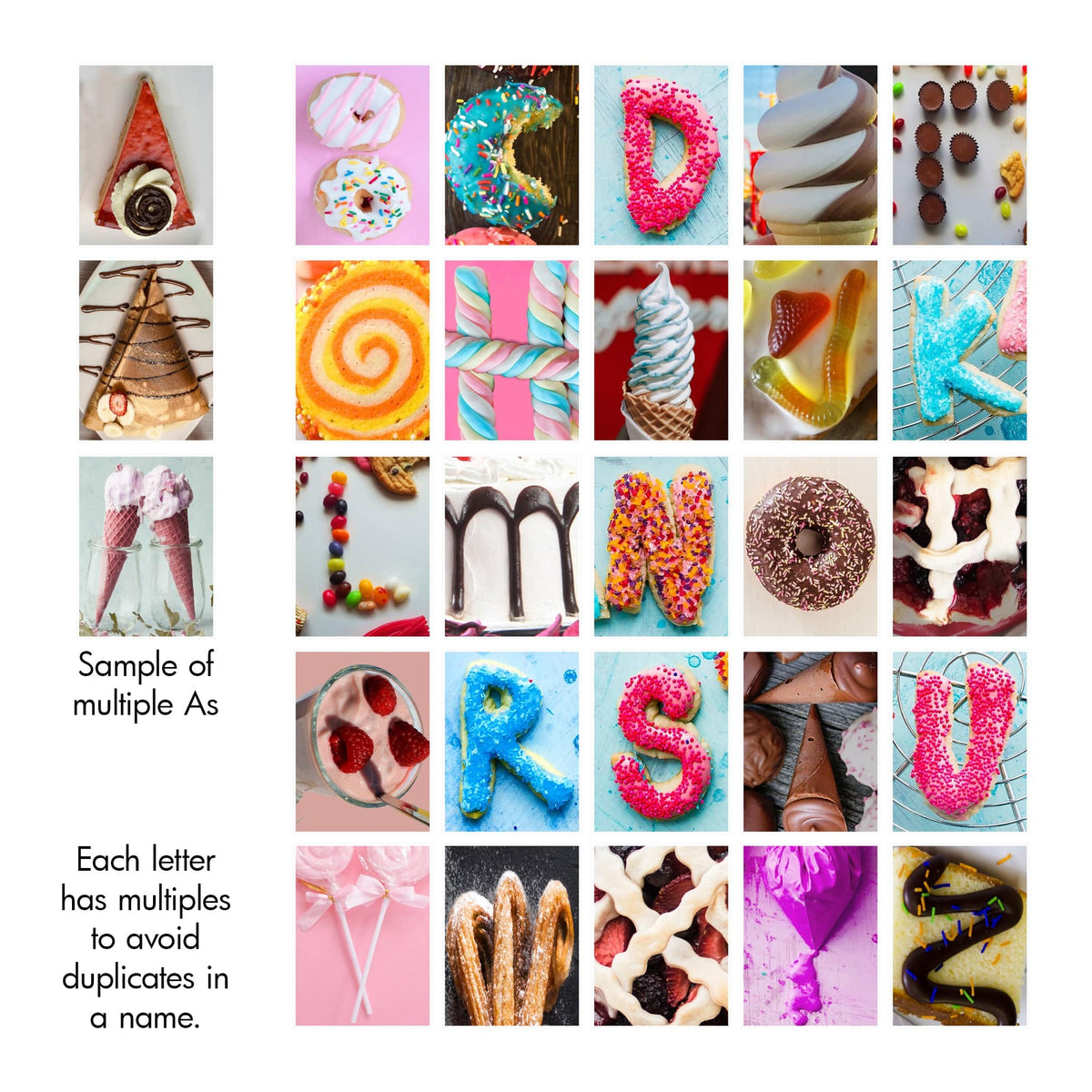 Personal-Prints art Sweets / Candy Name Art