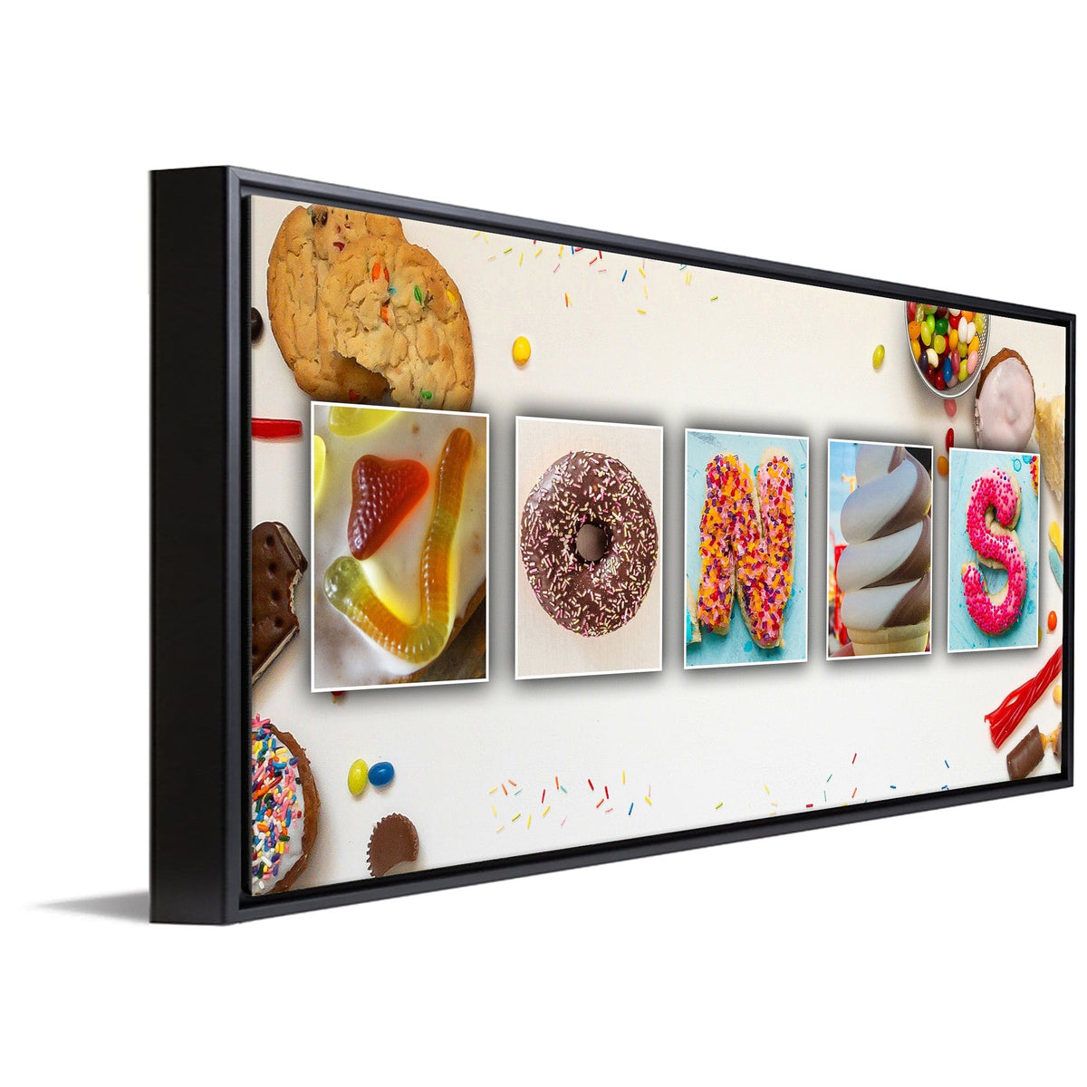 Personal-Prints art 16&quot;x32&quot; Float Framed Canvas Sweets / Candy Name Art