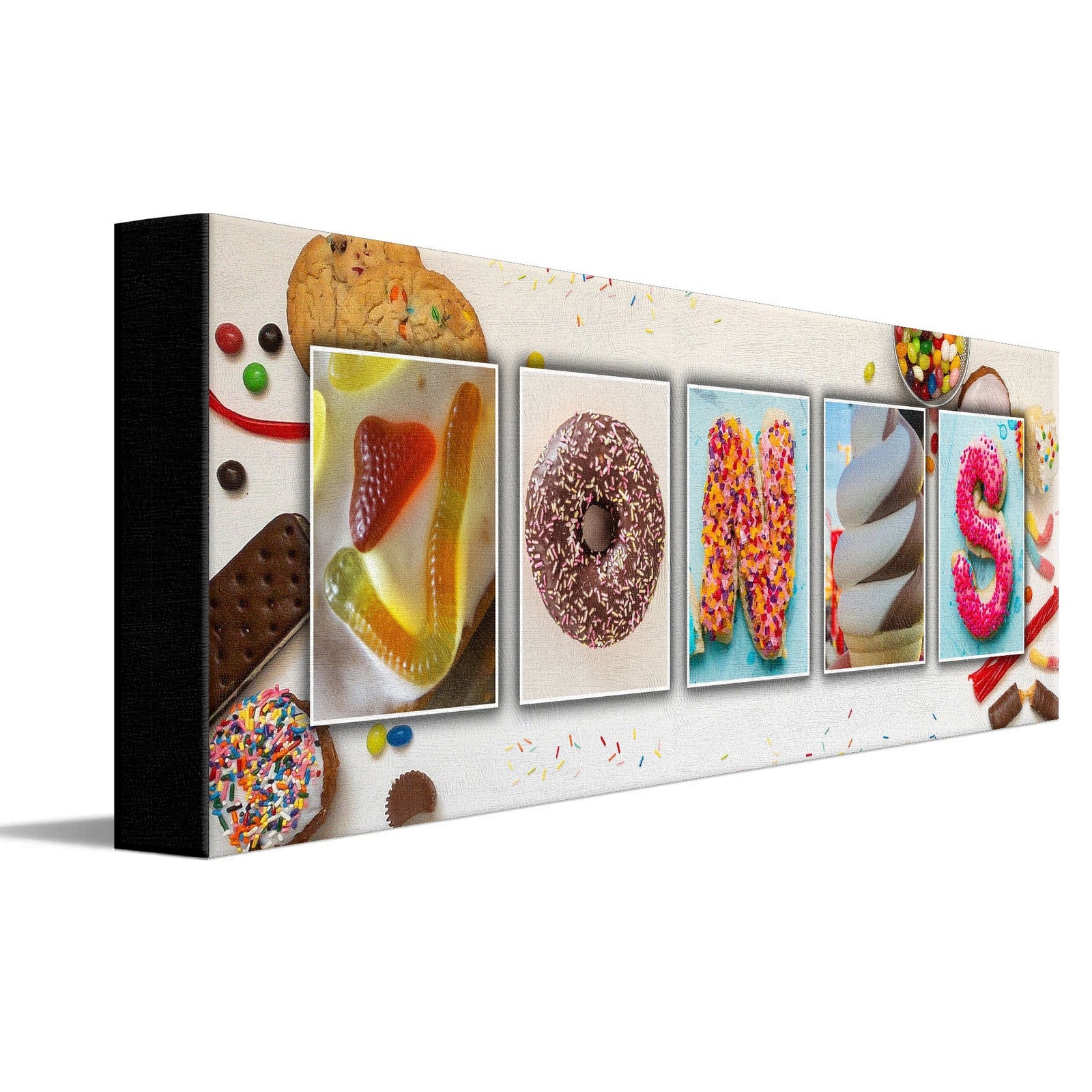 Personal-Prints art 6"x18" Stretched Canvas Sweets / Candy Name Art