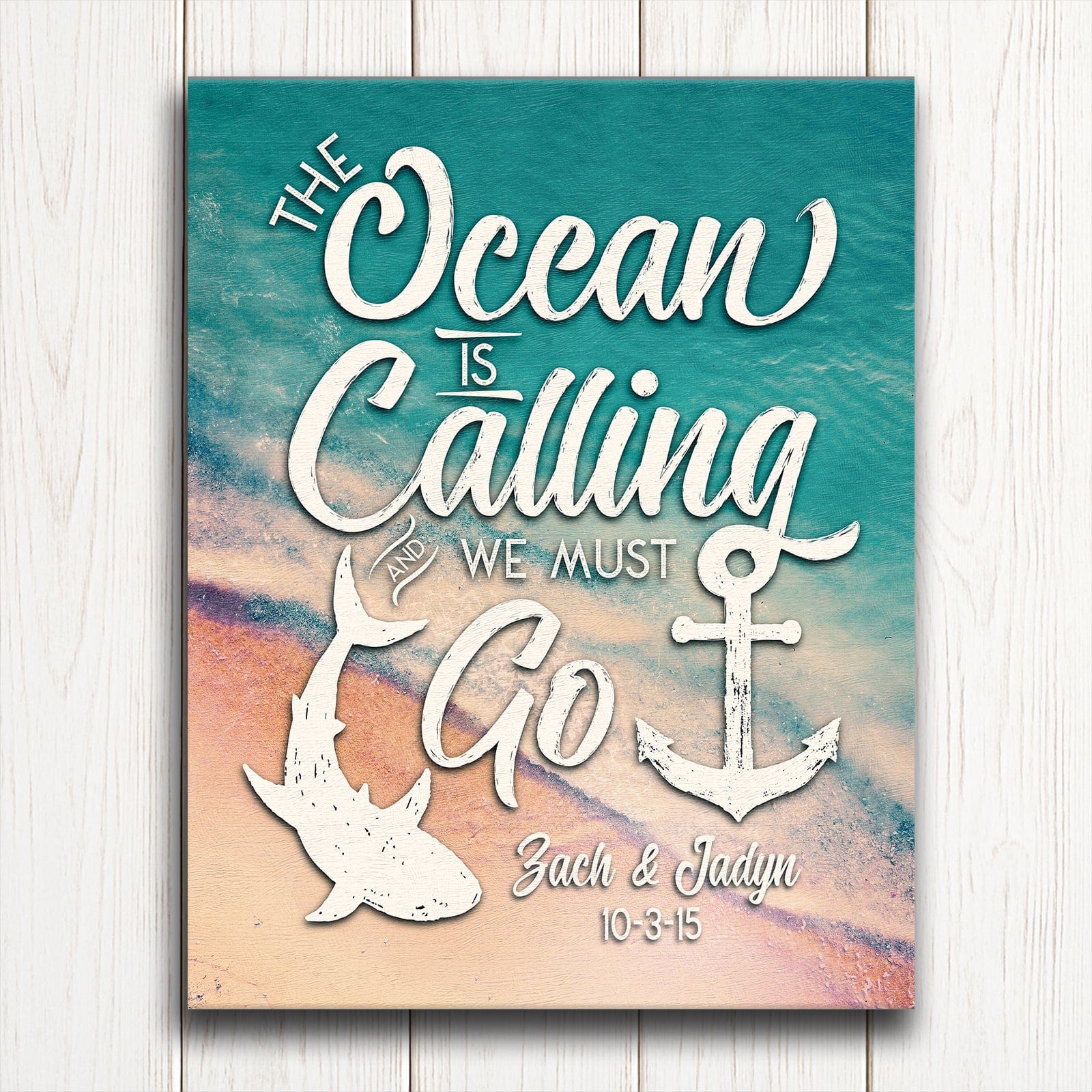 Personal-Prints art 16"x20" Stretched Canvas The Ocean Is Calling