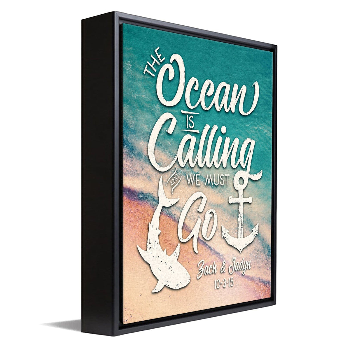 Personal-Prints art 12&quot;x16&quot; Float Framed Canvas The Ocean Is Calling