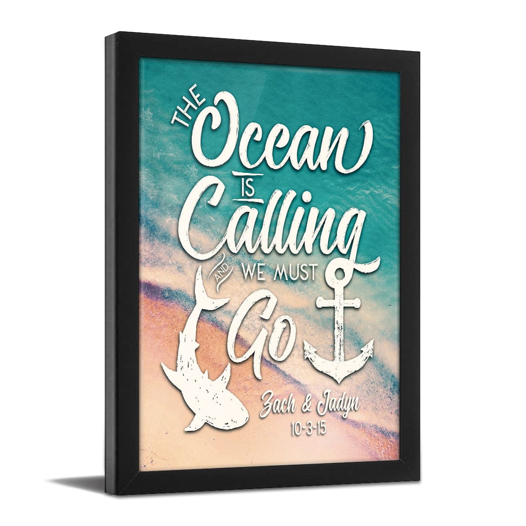 Personal-Prints art 11&quot;x14&quot; Framed Paper Print The Ocean Is Calling