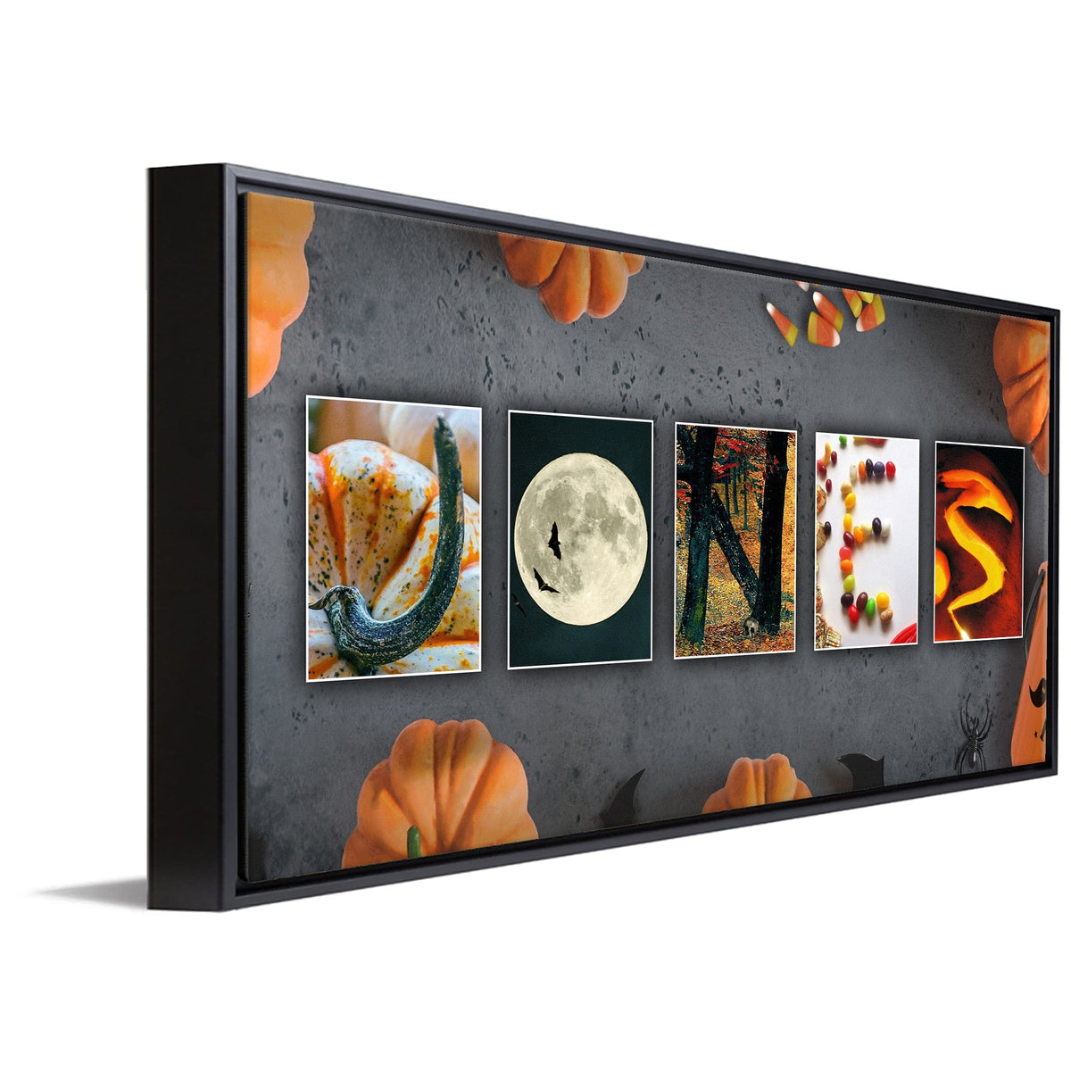 Personal-Prints art 16&quot;x32&quot; Float Framed Canvas Trick Or Treat Letters Name Print