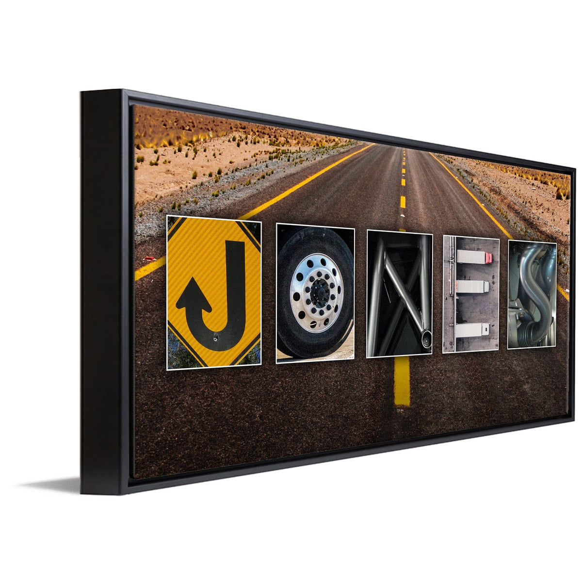 Personal-Prints art 16&quot;x32&quot; Float Framed Canvas Truck Driver Letter Name Print