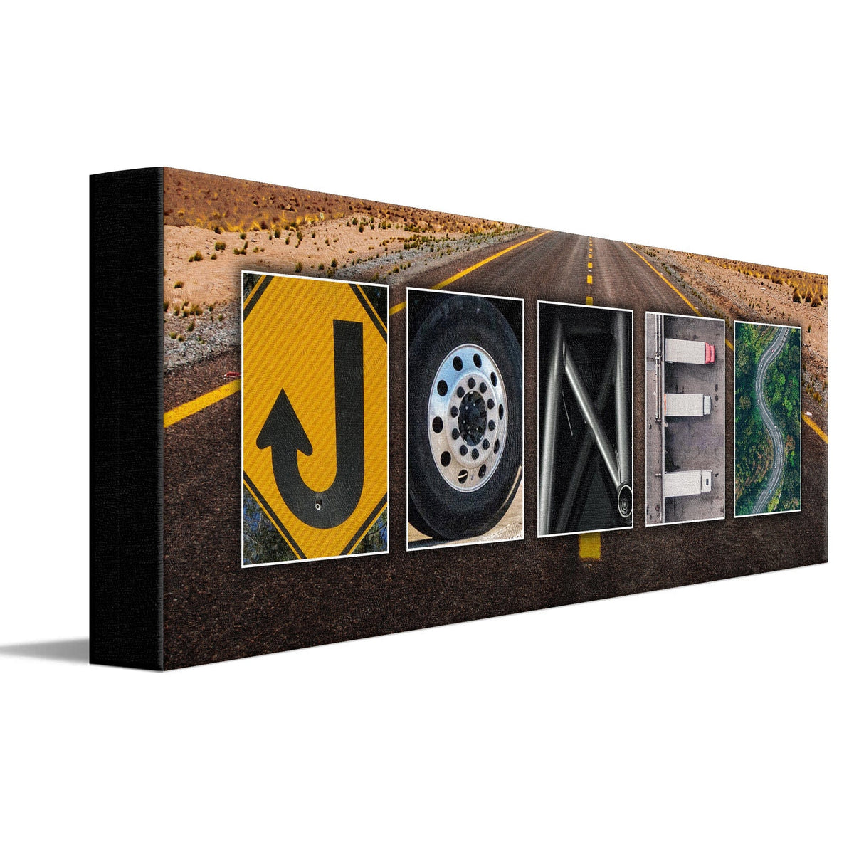 Personal-Prints art 6&quot;x18&quot; Stretched Canvas Truck Driver Letter Name Print